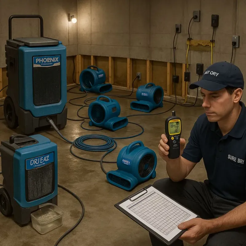 Structural Drying and Dehumidification process in Greenwood, IN